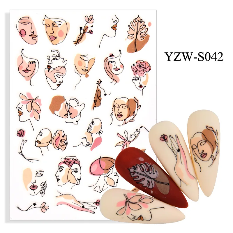 High Quality DIY Smiley Abstract Lady Paper Decal Figure Face Happy Cartoon Nail Sticker For Women Art Decoration
High Quality DIY Smiley Abstract Lady Paper Decal Figure Face Happy Cartoon Nail Sticker For Women Art Decoration