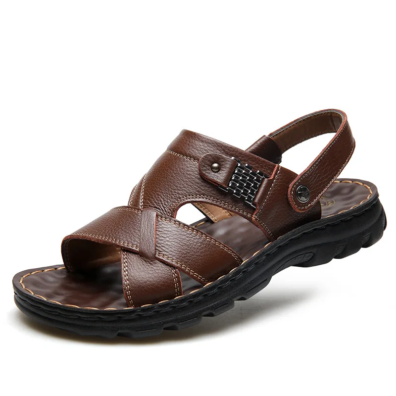 2021 New Slippers Leather Men's Casual Beach Shoes Breathable Comfortable Shoes Thick Bottom Outdoor Sandals Tide, Brown, black, yellow brown
2021 New Slippers Leather Men's Casual Beach Shoes Breathable Comfortable Shoes Thick Bottom Outdoor Sandals Tide, Brown, black, yellow brown