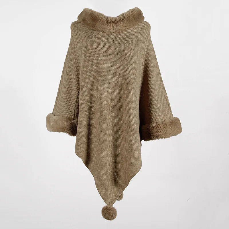 winter women clothes turtleneck thicken wool Shawl cloak fur collar solid color hair ball sweater cape for Christmas
winter women clothes turtleneck thicken wool Shawl cloak fur collar solid color hair ball sweater cape for Christmas