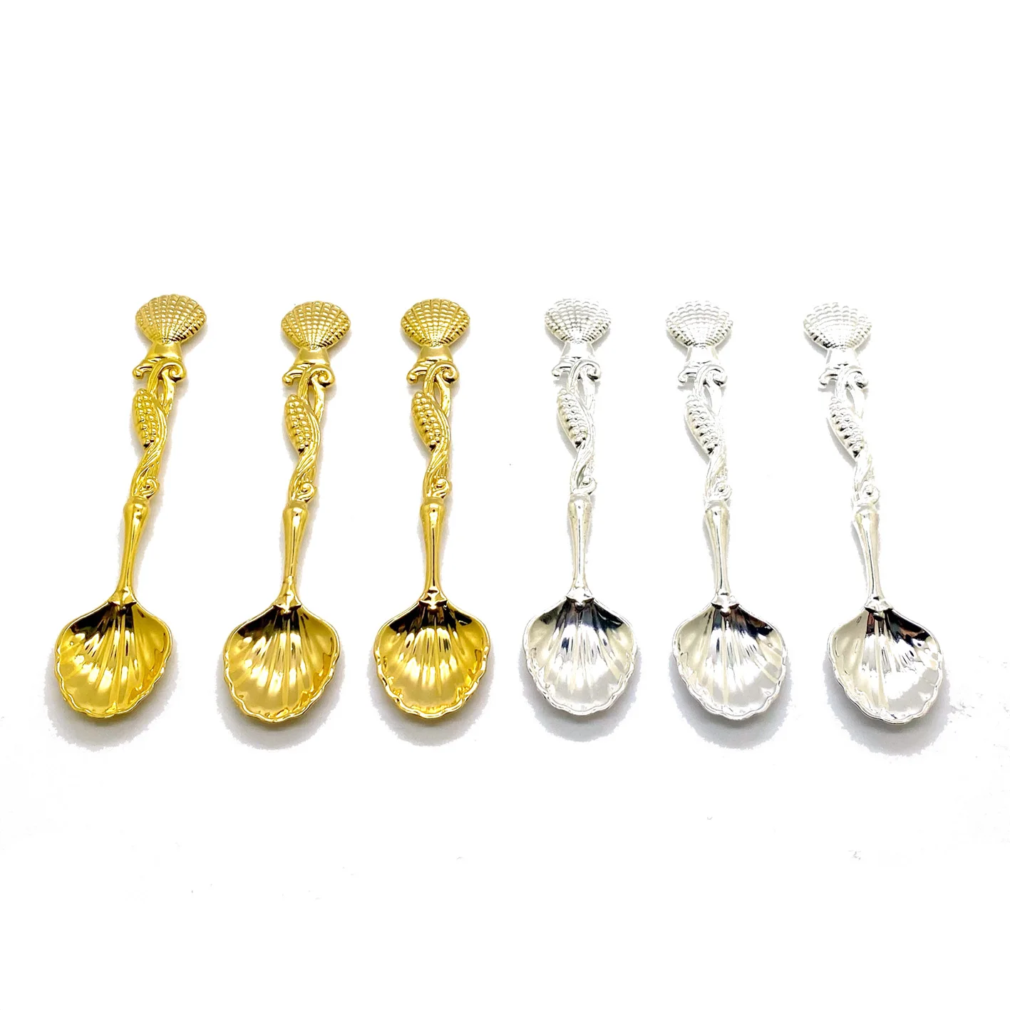 China sale OEM quality sea shell shape coffee spoon gold sliver home office coffee metal cups spoon, Gold/silver
China sale OEM quality sea shell shape coffee spoon gold sliver home office coffee metal cups spoon, Gold/silver