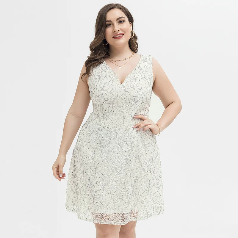 Slim Lace Dress Female Fat MM V-neck Sexy Wholesale Spot 2021 New Product Plus Size Full Women Short Sleeve Casual Dresses 2 Pcs
Slim Lace Dress Female Fat MM V-neck Sexy Wholesale Spot 2021 New Product Plus Size Full Women Short Sleeve Casual Dresses 2 Pcs