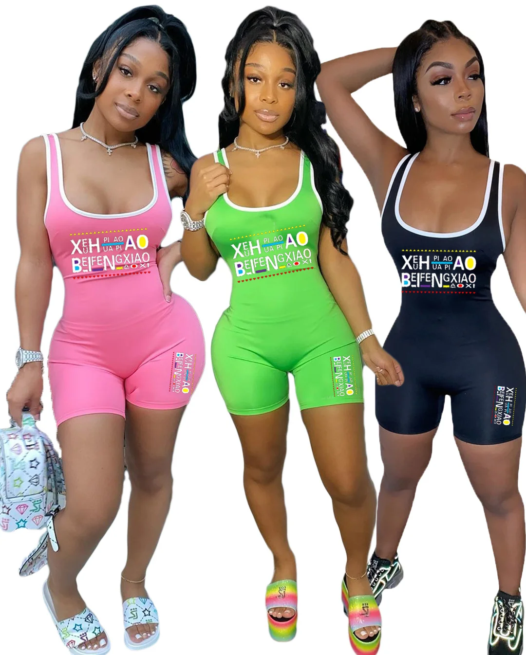 new style Summer 2021 high stretch sexy sleeveless bodycon letter print jumpsuits one piece rompers fitness sports wear
new style Summer 2021 high stretch sexy sleeveless bodycon letter print jumpsuits one piece rompers fitness sports wear