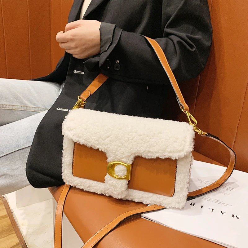 Women Messenger Bag 2021 New Fashion Stitching Design Pu Plush Shoulder Women Winter Bag, As picture
Women Messenger Bag 2021 New Fashion Stitching Design Pu Plush Shoulder Women Winter Bag, As picture