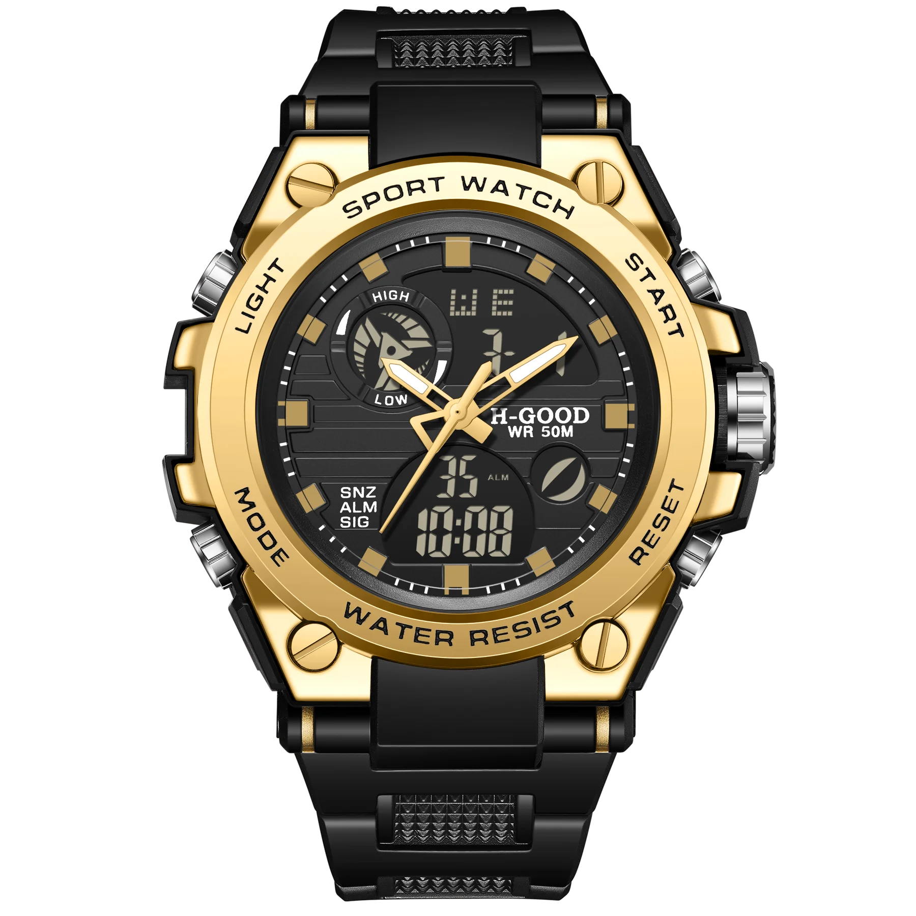 H-GOOD TK0007 Black Friday Quartz Movement Dual Display Waterproof Watches Men Wrist Brand Oem Watch Led G Shock Watch, 5 colors
H-GOOD TK0007 Black Friday Quartz Movement Dual Display Waterproof Watches Men Wrist Brand Oem Watch Led G Shock Watch, 5 colors