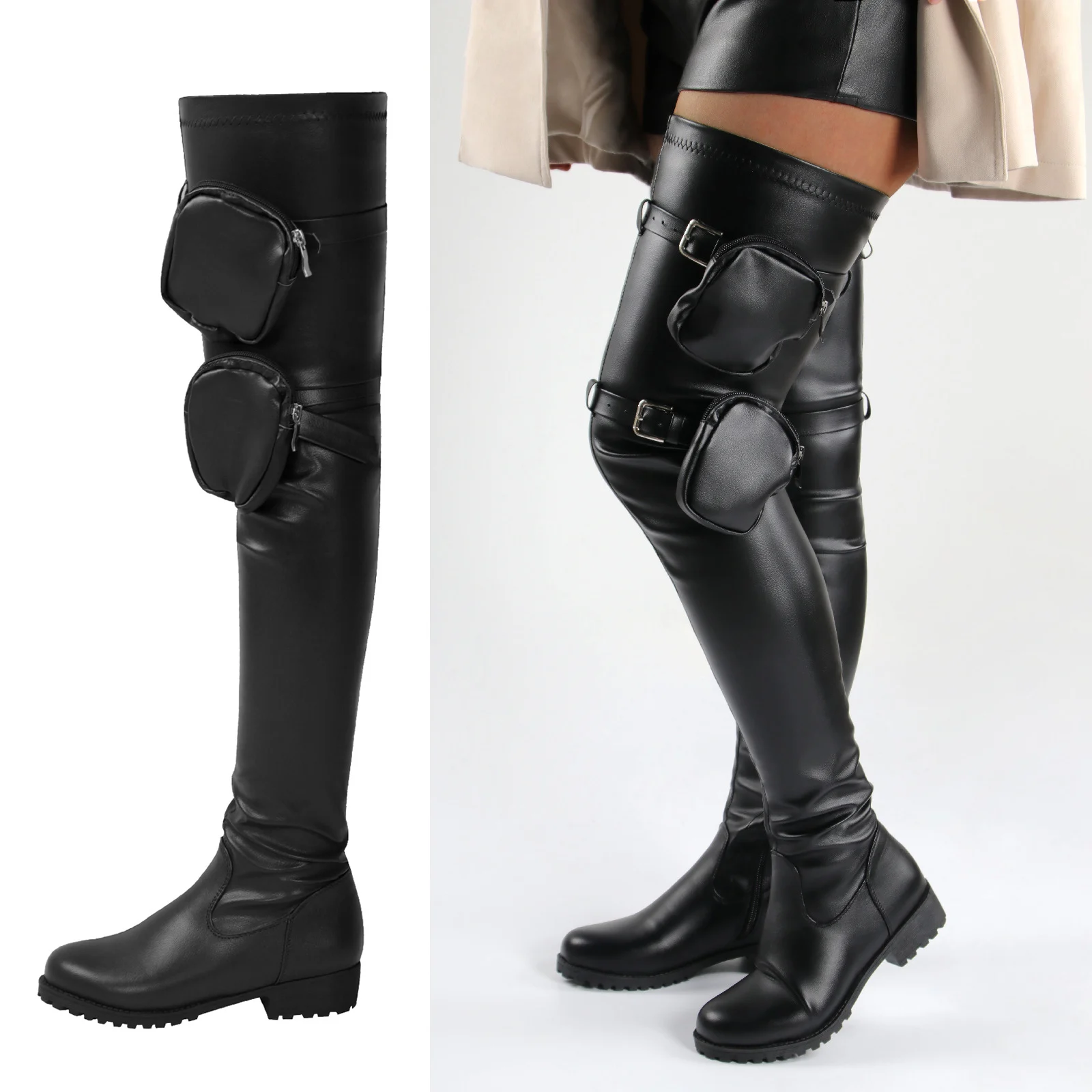 Ladies Black Red Over The Knee Boots Women Wide Calf Thigh High Boots With Matching Purse, Red, black
Ladies Black Red Over The Knee Boots Women Wide Calf Thigh High Boots With Matching Purse, Red, black