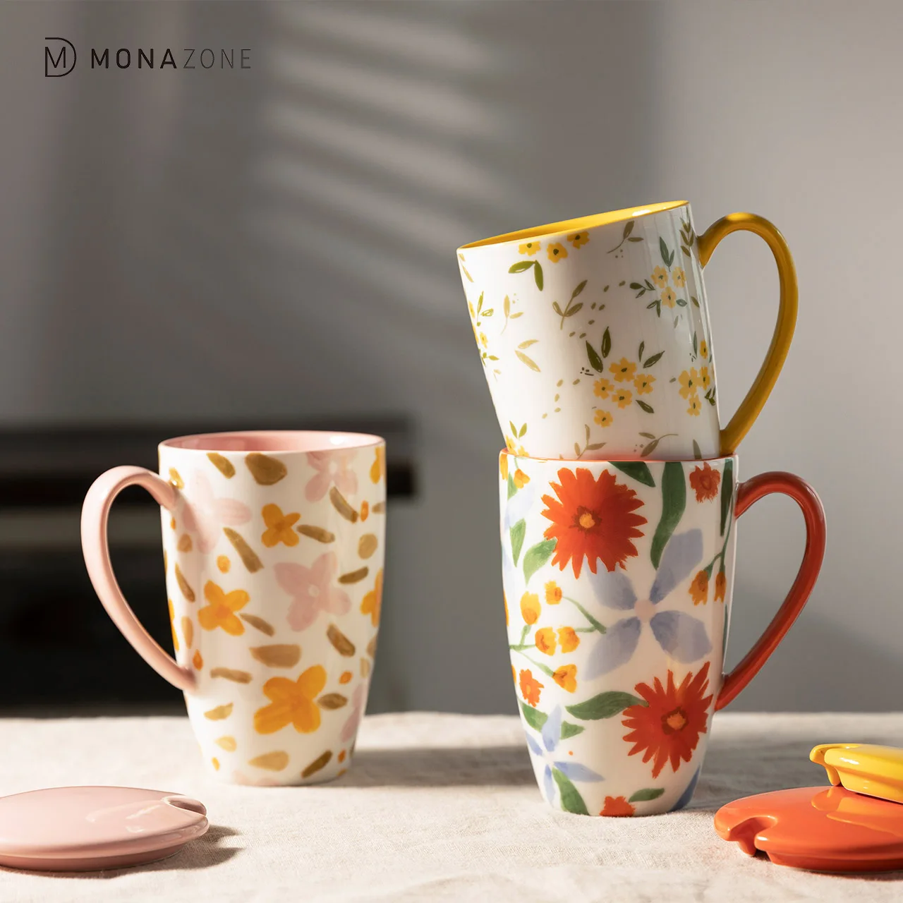 MONAZONE Creative Flowers Milk Coffee Cup Large Capacity Ceramic Cup Couple Mug With Lid Spoon
MONAZONE Creative Flowers Milk Coffee Cup Large Capacity Ceramic Cup Couple Mug With Lid Spoon