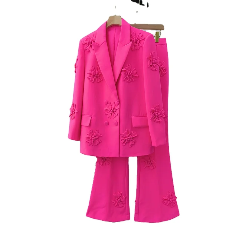 Wholesale 2023 Spring Korean Style Suit Collar Long Sleeve Coat Mid Waist Long Micro Raglan Pants 3D Flower Women's Set
Wholesale 2023 Spring Korean Style Suit Collar Long Sleeve Coat Mid Waist Long Micro Raglan Pants 3D Flower Women's Set