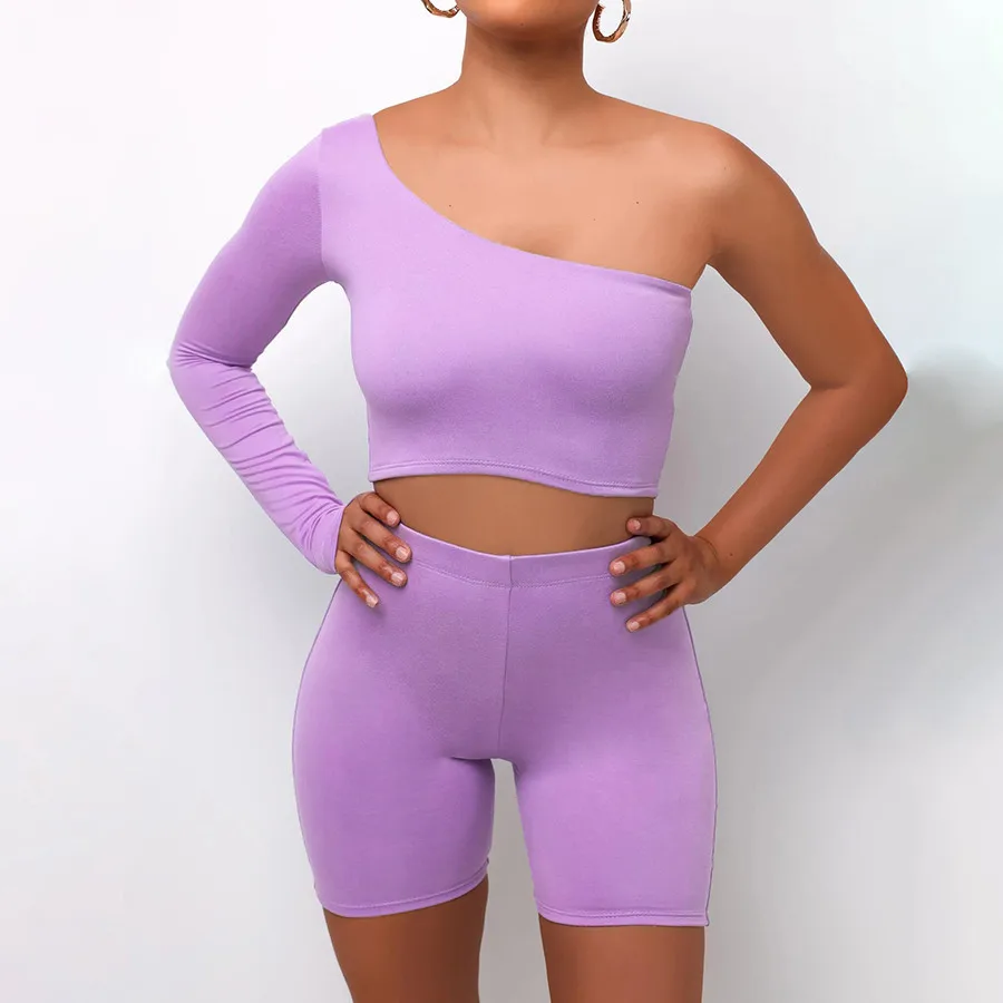 Workout Sets One Shoulder Long Sleeve Crop Top And Shorts Set Outfit Women Clothing 2 Pc Summer Set, Picture color
Workout Sets One Shoulder Long Sleeve Crop Top And Shorts Set Outfit Women Clothing 2 Pc Summer Set, Picture color