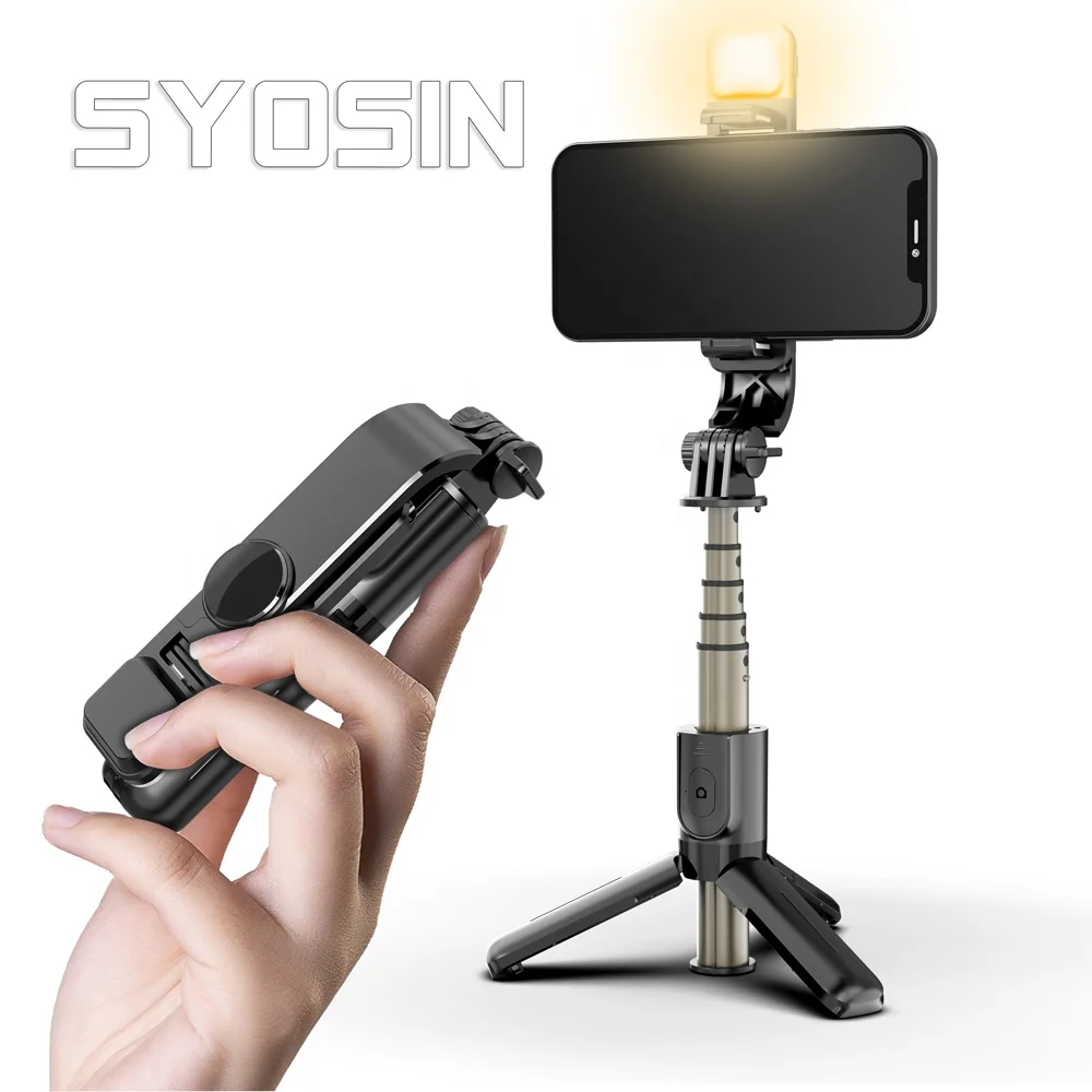 

SYOSIN L10 2021 Mini Size 150 - 704mm Selfie Stick Tripod 360 Rotation Phone Holder with Wireless Remote Shutter 3 in 1