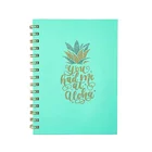 Custom Printing Cute Pineapple Hardcover Spiral Journal, Wholesale Shiny Gold Glitter Writing Paper Notebook