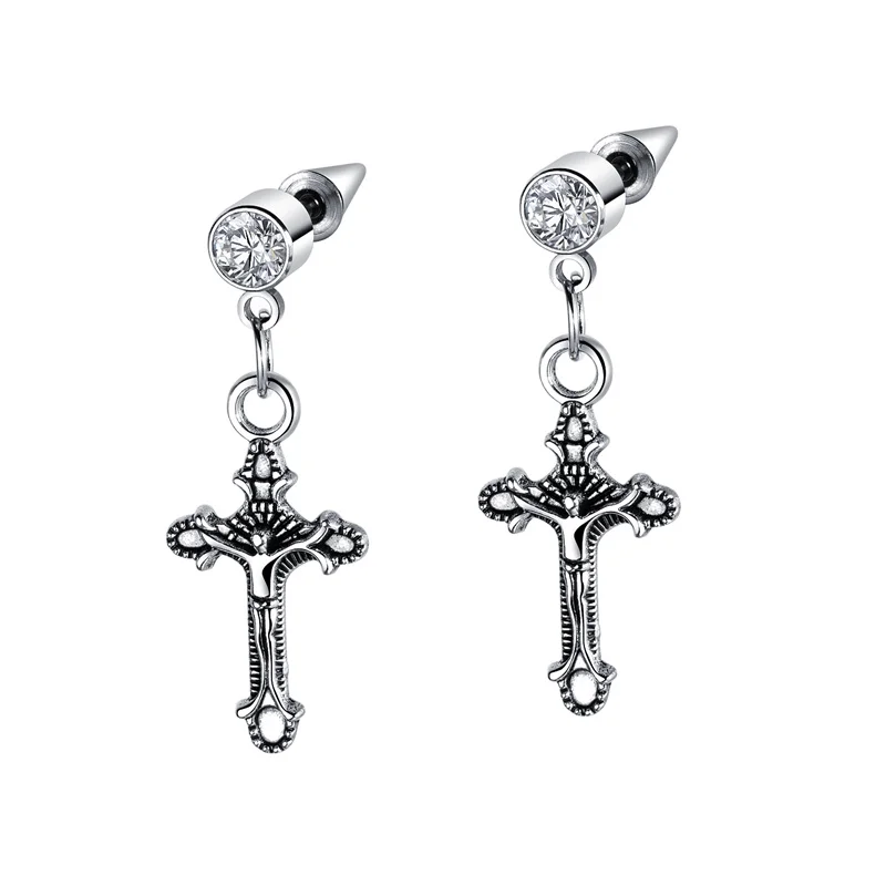 Wholesale hip hop jewelry Titanium steel cross earrings for men men's exaggerated stainless steel cross earrings, Picture shows
Wholesale hip hop jewelry Titanium steel cross earrings for men men's exaggerated stainless steel cross earrings, Picture shows