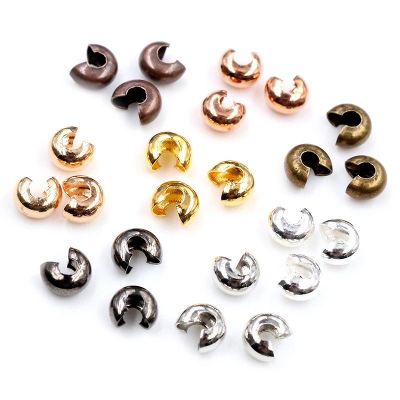 100pcs/lot Silver Gold Round Covers Crimp End Beads Dia 3/4/5 mm Stopper Spacer Beads For DIY Jewelry Making Findings Supplies, Multi-colors
100pcs/lot Silver Gold Round Covers Crimp End Beads Dia 3/4/5 mm Stopper Spacer Beads For DIY Jewelry Making Findings Supplies, Multi-colors