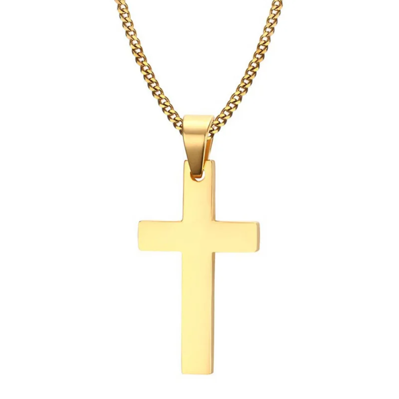 

Fashion Cross Crucifix Jesus Piece Pendant & Necklace Stainless Steel Gold Silver Color Women Men Chain Christian Jewelry Gifts