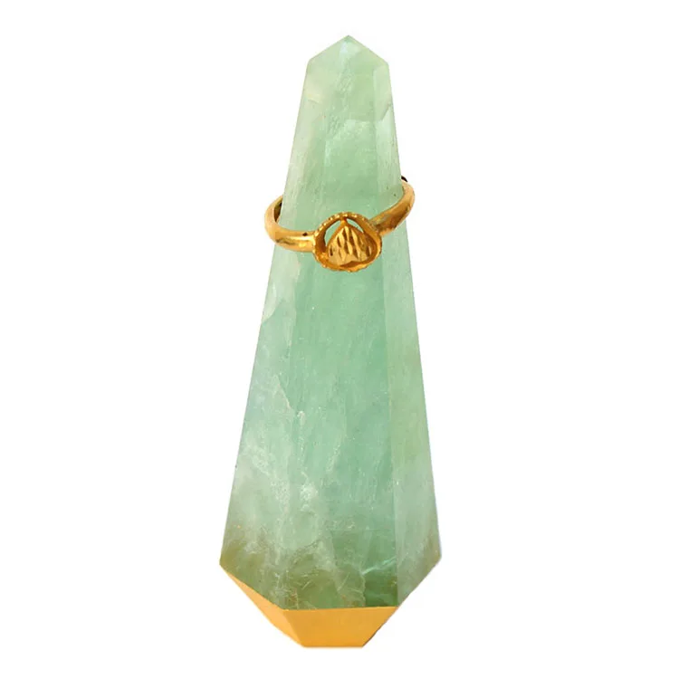 Hand Carved Natural Green Fluorite Crystal Point Ring Display Holder Fluorite Quartz Ring Holder
Hand Carved Natural Green Fluorite Crystal Point Ring Display Holder Fluorite Quartz Ring Holder