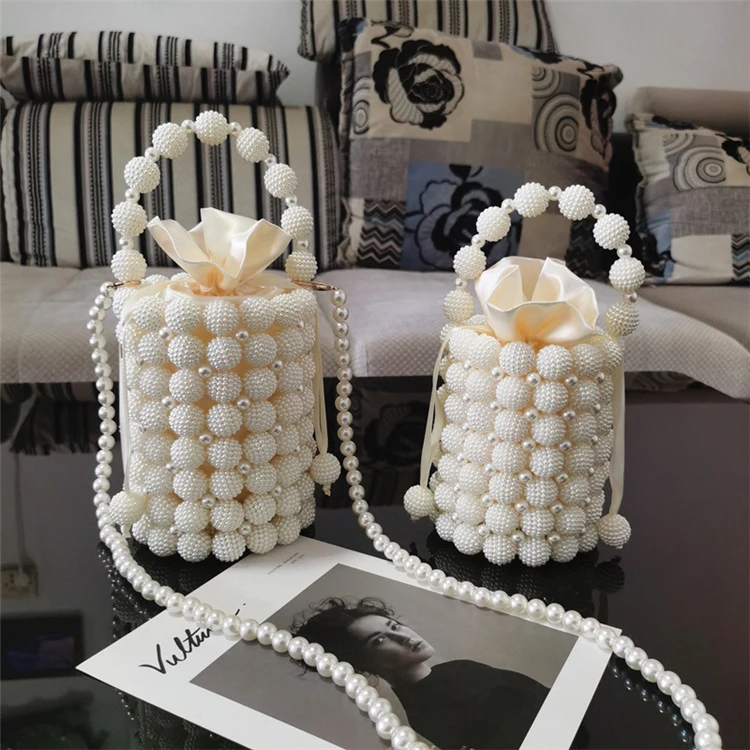 Women Beaded Pearl Evening Bucket Handmade Bags with Detachable Chain for Wedding Party, Medium Pearl Bag For Lady
Women Beaded Pearl Evening Bucket Handmade Bags with Detachable Chain for Wedding Party, Medium Pearl Bag For Lady