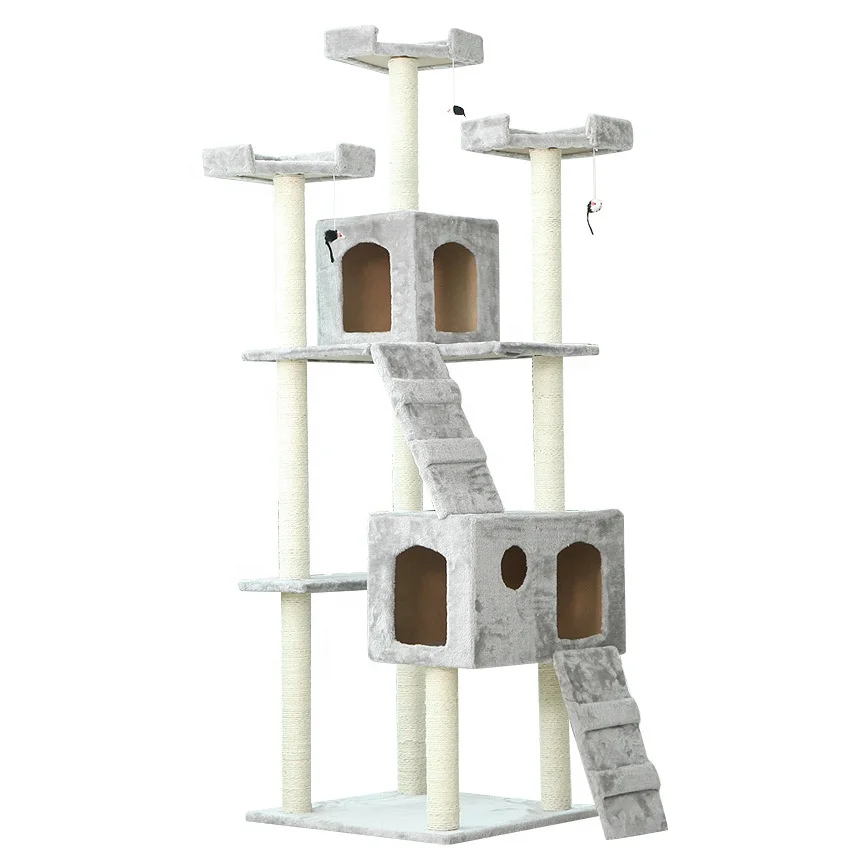 Deluxe Cats Tower Plush Bed Natural Hemp Rope Multiple Color Cat Tree With Pad, Beige/coffee/dark blue/grey
Deluxe Cats Tower Plush Bed Natural Hemp Rope Multiple Color Cat Tree With Pad, Beige/coffee/dark blue/grey