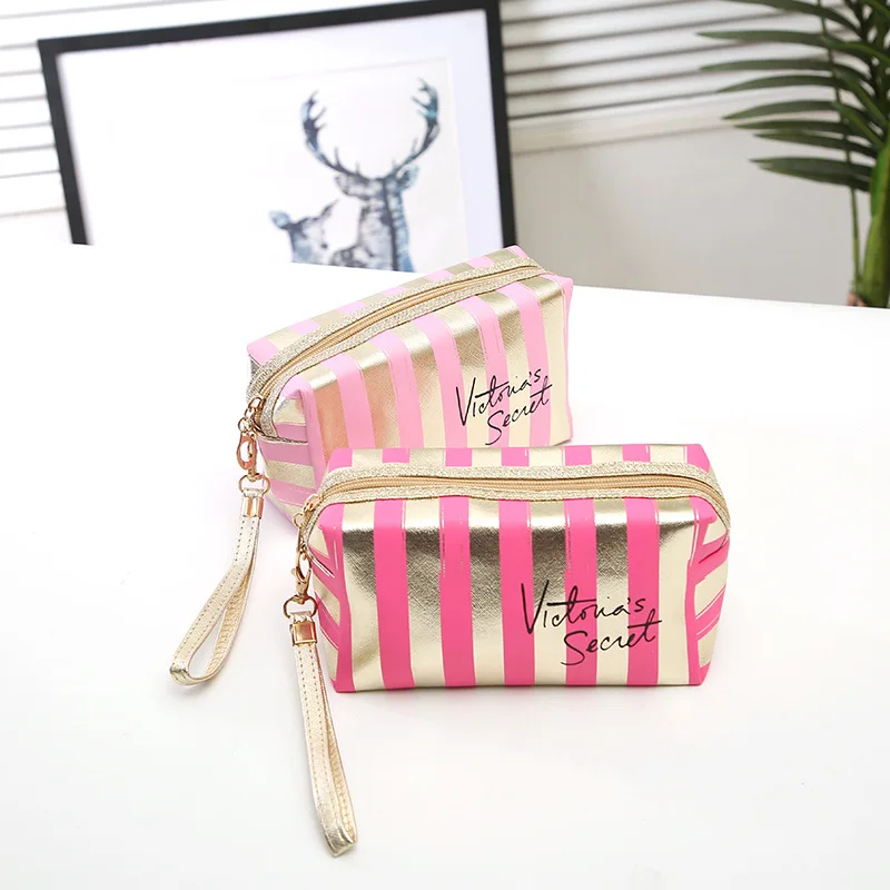 Women Portable Reusable Pu Leather Makeup Bag Stripped Cosmetic Bag Travel Kit with Zipper, Colorful
Women Portable Reusable Pu Leather Makeup Bag Stripped Cosmetic Bag Travel Kit with Zipper, Colorful