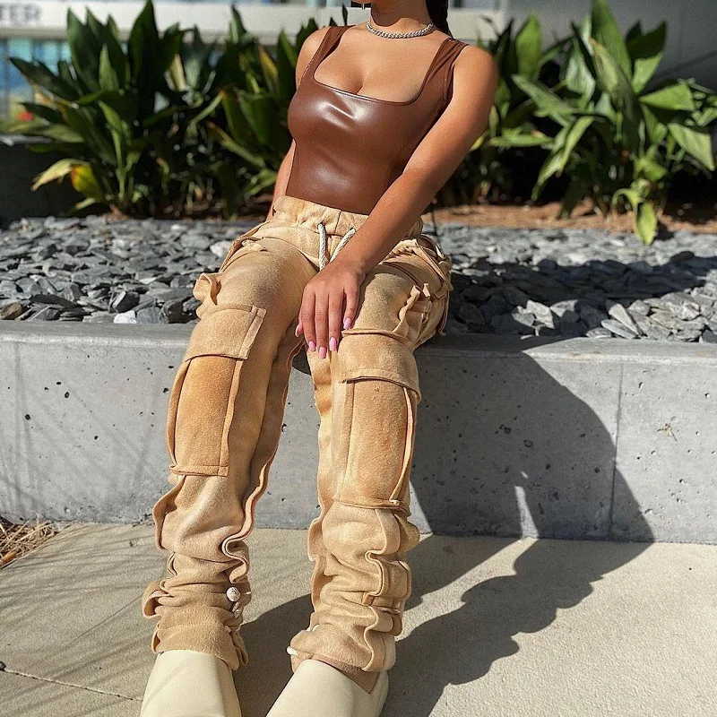 Fashion streetwear Drawstring Cotton SweatPants Side with pockets Joggers Printed Women Stacked Cargo Pant Sweatpants
Fashion streetwear Drawstring Cotton SweatPants Side with pockets Joggers Printed Women Stacked Cargo Pant Sweatpants