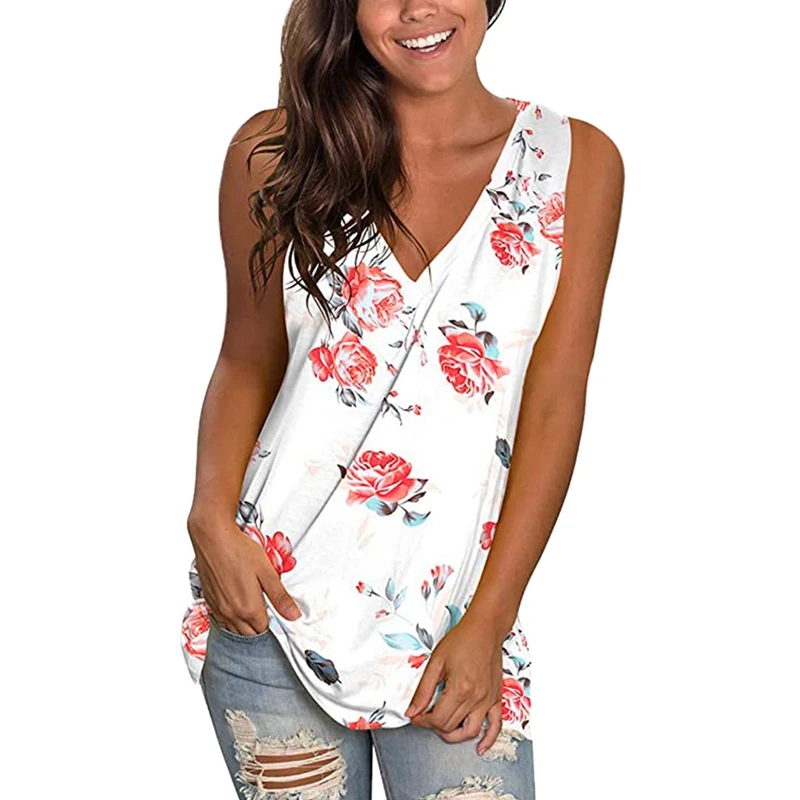 Sleeveless t shirt flower print sexy v neck 100% polyester women's breathable tank tops
Sleeveless t shirt flower print sexy v neck 100% polyester women's breathable tank tops