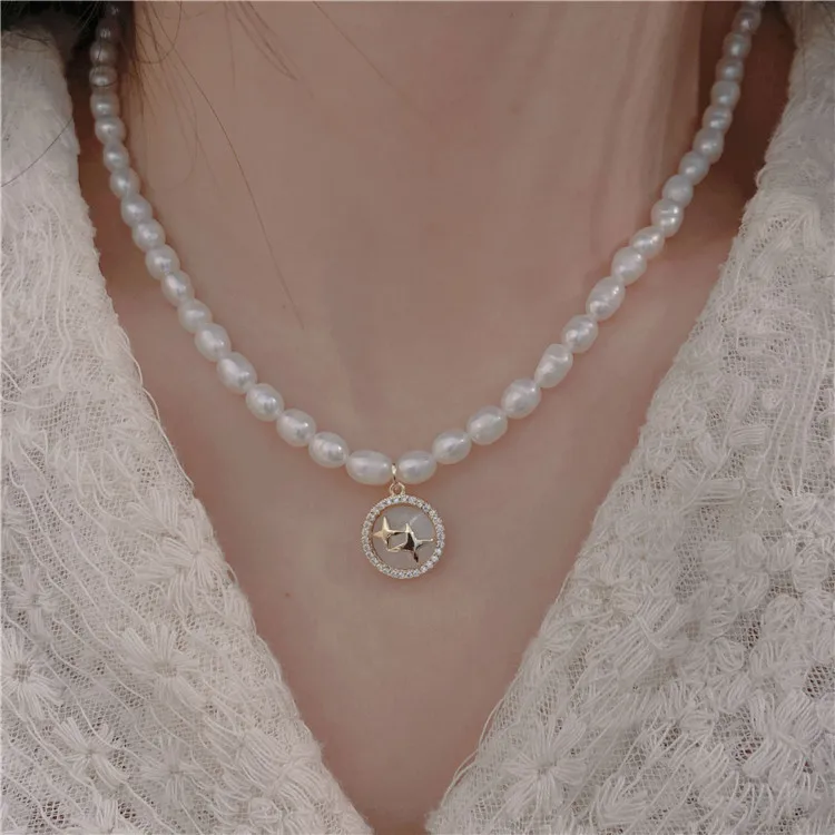 Natural Pearl Asterism Round Necklace Special-Interest Design High Class Elegant Necklace New Elegant Baroque Choker
Natural Pearl Asterism Round Necklace Special-Interest Design High Class Elegant Necklace New Elegant Baroque Choker