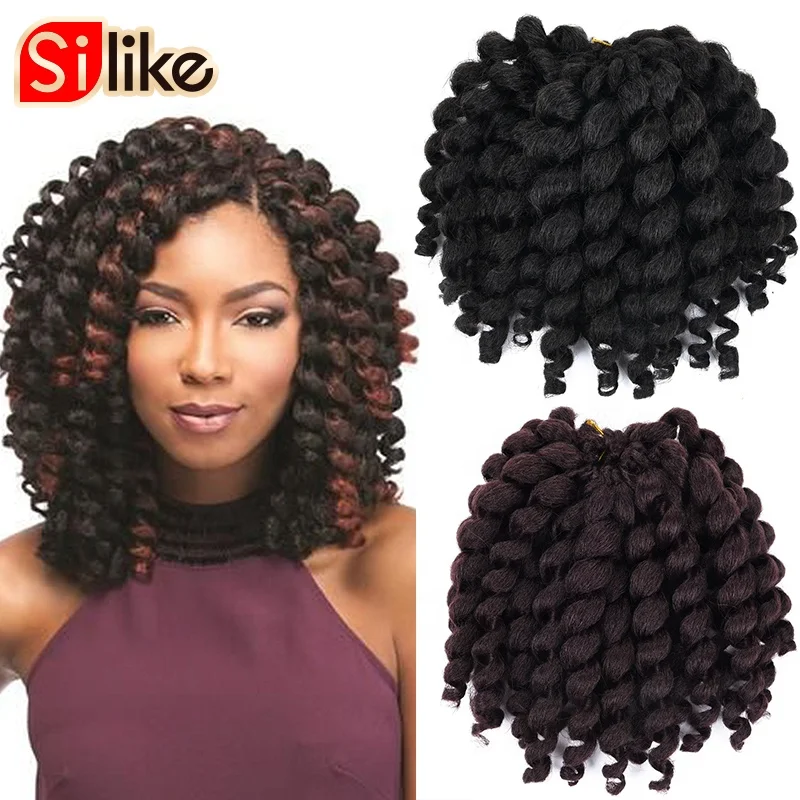 

wholesale braid 8'' 80g hairJumpy Wand Curl Jamaican Bounce Synthetic Braiding Hair Extension Crochet Braid Hair For Any Woman