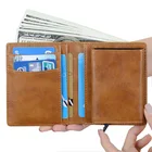 Colorful microfiber leather card holder vintage style thin boys wallet