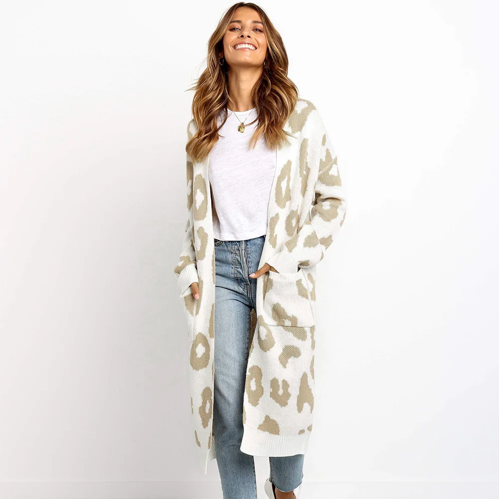 Elegant Europe Trending Style Women Long Winter Coats Sweater knit long cardigan bodice in leopard print
Elegant Europe Trending Style Women Long Winter Coats Sweater knit long cardigan bodice in leopard print
