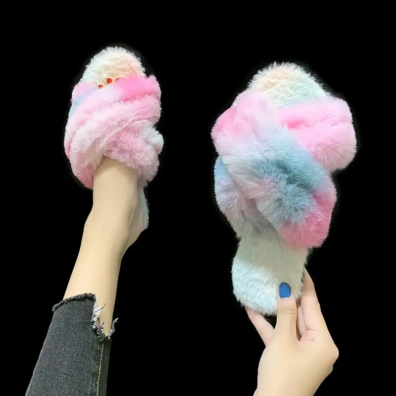 PDEP 2021Fur slippers women new winter open-toe non-slip flat bottom cotton sandals fuzzy home slippers, Grey,green,colorful
PDEP 2021Fur slippers women new winter open-toe non-slip flat bottom cotton sandals fuzzy home slippers, Grey,green,colorful