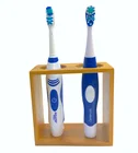 Wide-Slot Handmade Natural Bamboo Electric Toothbrush Holder