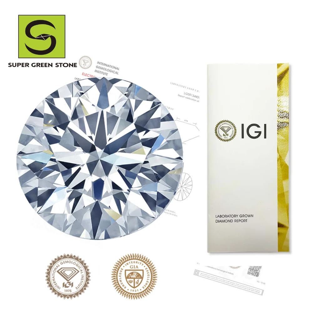 

SuperGS SGSD003 Igi Certified Radiant Fancy Vivid Yellow Hpht Oval Cut Loose Round Cut Cvd Synthetic Lab Grown Diamond