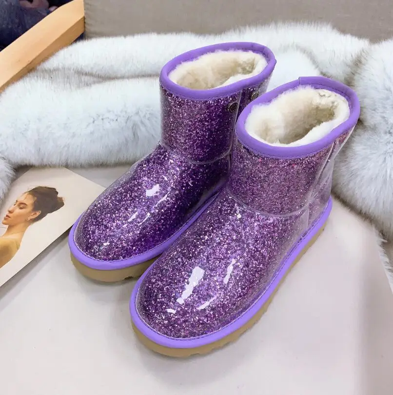 2020 new PVC film anti-fouling and waterproof snow boots women's fur one winter anti-skid plus velvet warm cotton shoes, Purple, black, silver, aprico
2020 new PVC film anti-fouling and waterproof snow boots women's fur one winter anti-skid plus velvet warm cotton shoes, Purple, black, silver, aprico
