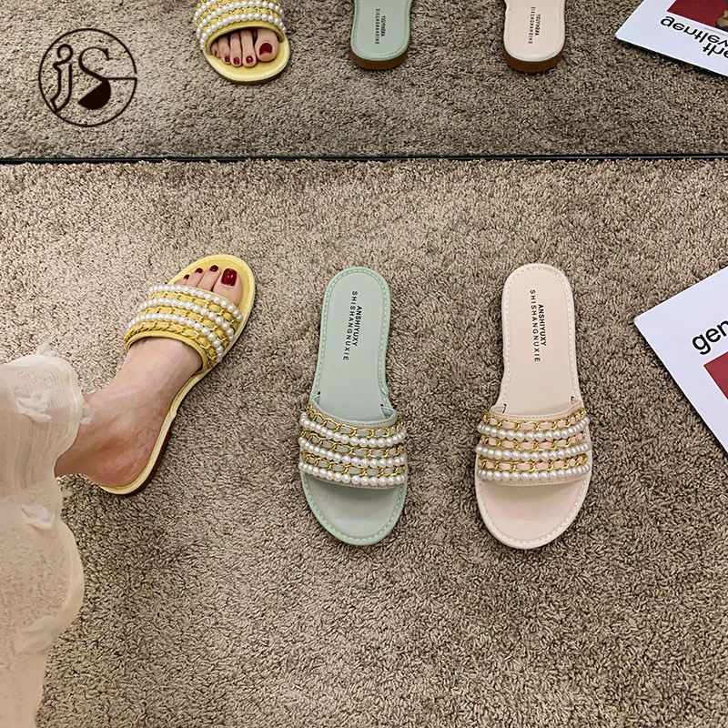 2021 new pearl slides fancy dazzling women slippers fashion casual women sandals, Customized color
2021 new pearl slides fancy dazzling women slippers fashion casual women sandals, Customized color