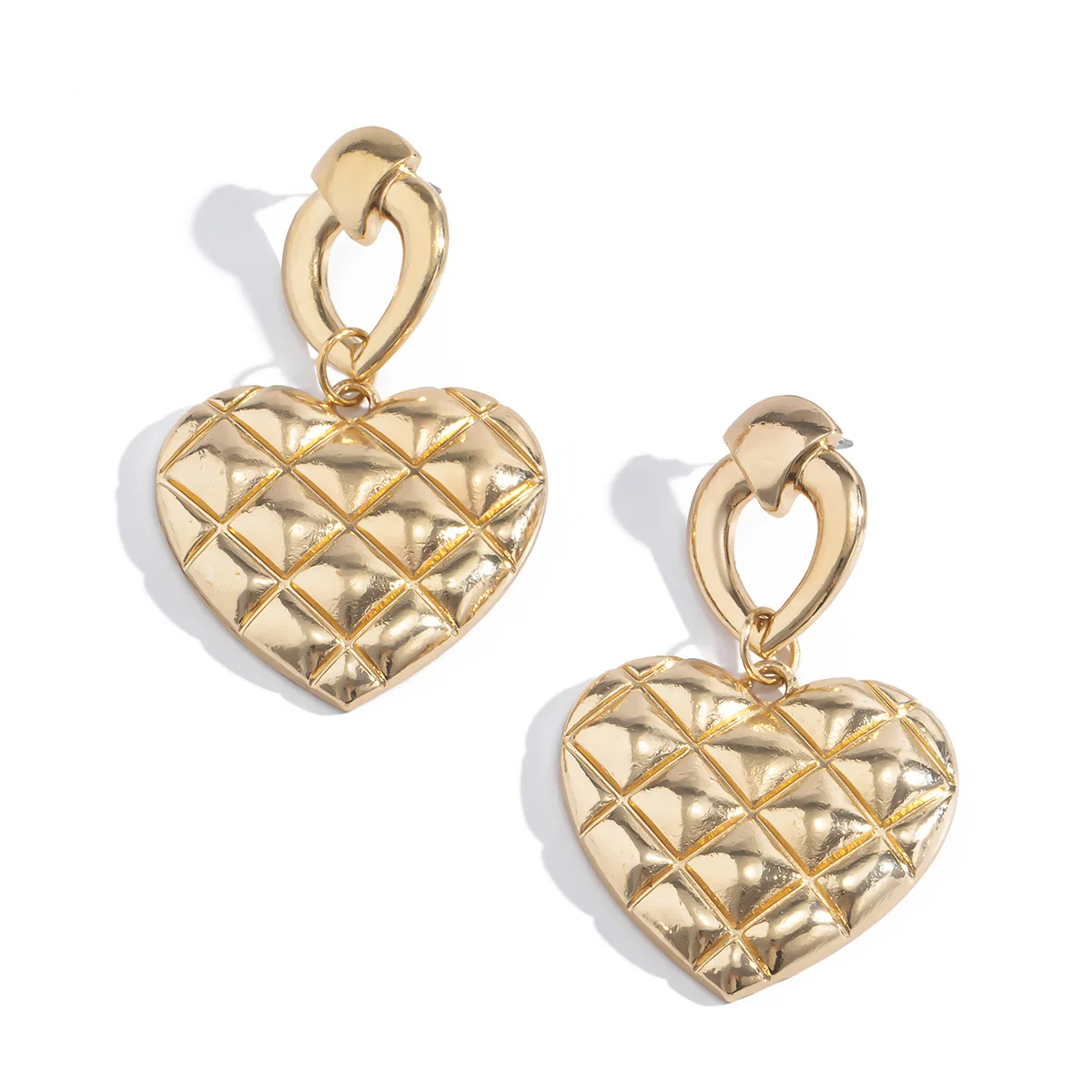 Vintage Street Patting Joker Heart-Shaped Earrings Female The Pineapple Surface Heart Alloy Gold Drop Earrings, As picture
Vintage Street Patting Joker Heart-Shaped Earrings Female The Pineapple Surface Heart Alloy Gold Drop Earrings, As picture