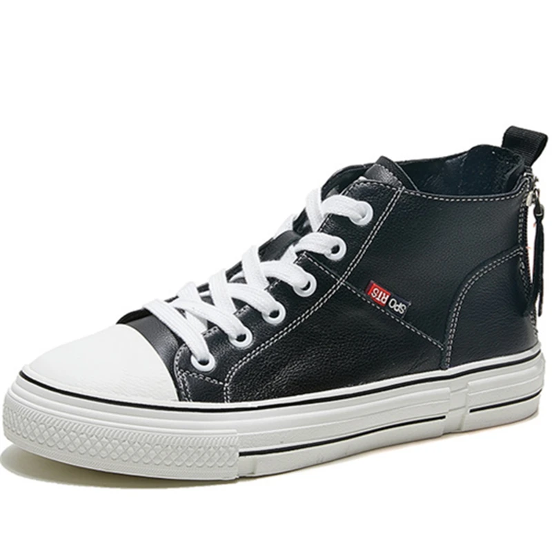 2021 Autumn Cow Leather Zipper High Top Platform Sneakers Women Casual Shoes Stylish Lace up Shoes Black White Flat Shoe
2021 Autumn Cow Leather Zipper High Top Platform Sneakers Women Casual Shoes Stylish Lace up Shoes Black White Flat Shoe