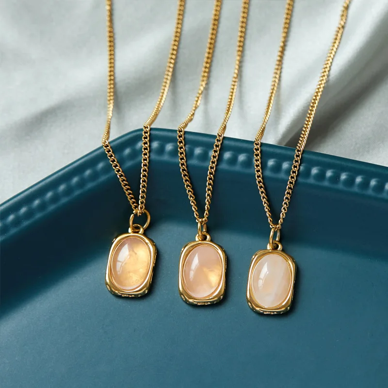 Wholesale Custom 18k Gold Plated Stainless Steel Jewelry Oavl Jade Pendant Necklace for Women, Gold, silver, rose gold, black
Wholesale Custom 18k Gold Plated Stainless Steel Jewelry Oavl Jade Pendant Necklace for Women, Gold, silver, rose gold, black