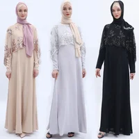 

2019 Sexy Style Two-Piece Cape Muslim Dress Long Ripple Dress Dubai New Sequined Embroidery Jubah Abaya Dubai