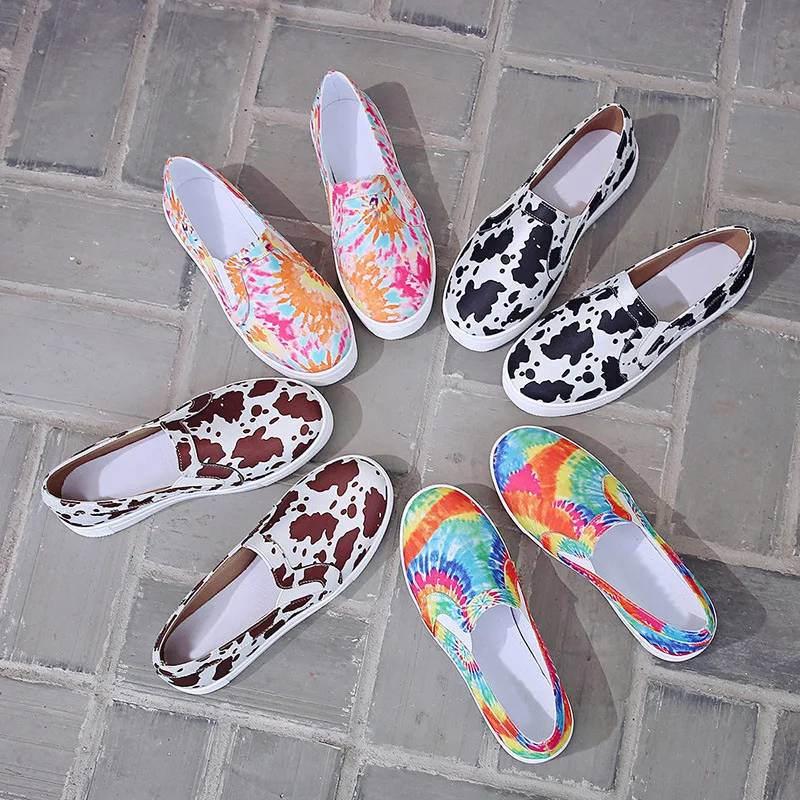 LF-003 hot selling tie dye & leopard print PU leather flat walking shoes multicolor slip on breathable casual loafers, Picture show
LF-003 hot selling tie dye & leopard print PU leather flat walking shoes multicolor slip on breathable casual loafers, Picture show