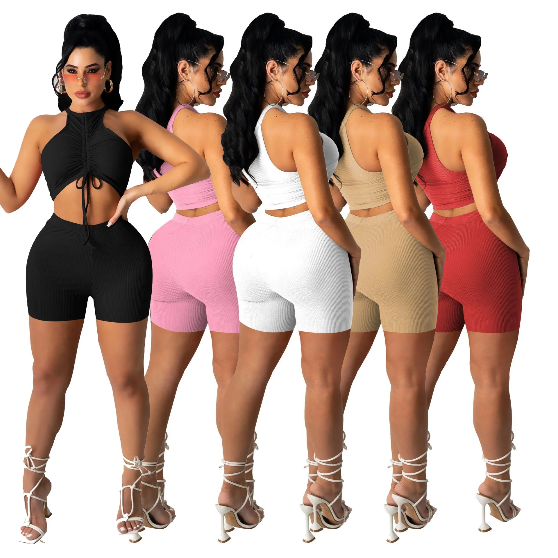 LANOZY High Elastic Women Casual Sets Drawstring Vest Short Pant Two Pieces Sets Women Clothing, 5colors
LANOZY High Elastic Women Casual Sets Drawstring Vest Short Pant Two Pieces Sets Women Clothing, 5colors