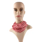 fashion 100%polyester Red and white plaid Scottish style multi-functional seamless head scarf hijab