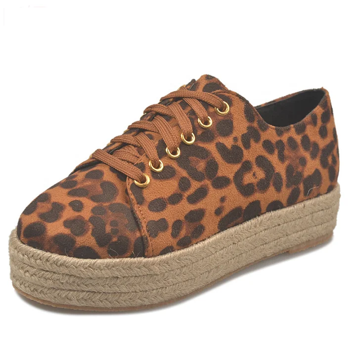 Wholesale Monogrammed Women Leopard Lace Up Canvas Jute Sole Sneakers ,Espadrille Platform Flat Thick Sneakers
Wholesale Monogrammed Women Leopard Lace Up Canvas Jute Sole Sneakers ,Espadrille Platform Flat Thick Sneakers