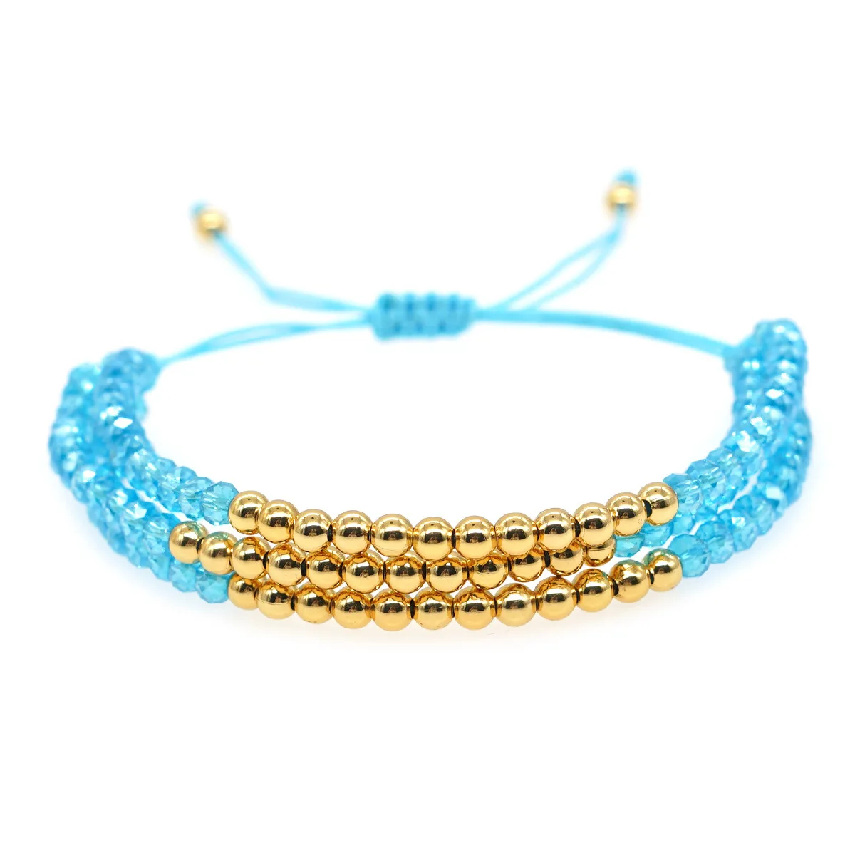 Simple Bohemian Ethnic Rainbow Crystal Beaded Gold Bead Adjustable Bracelet For Women
Simple Bohemian Ethnic Rainbow Crystal Beaded Gold Bead Adjustable Bracelet For Women