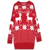 womens ugly christmas red knitted pet deer sweater