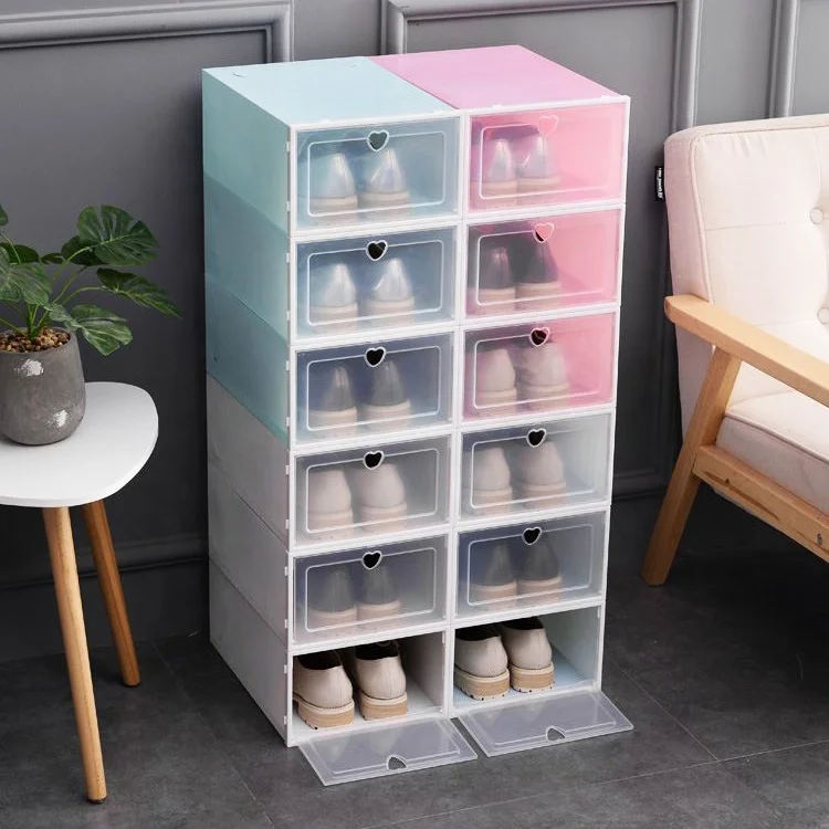 Custom shoes box plastic transparent storage box drawers clear stackable folding acrylic for living room, White, pink and green
Custom shoes box plastic transparent storage box drawers clear stackable folding acrylic for living room, White, pink and green