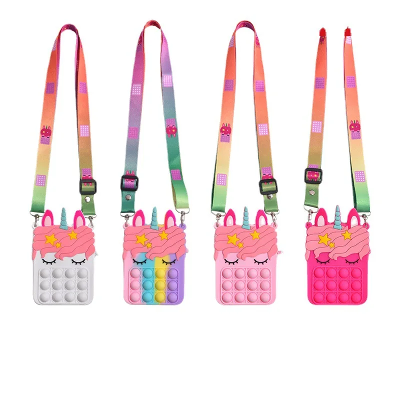 wholesale kids cartoon soft silicone push bubble poppet crossbody purse unicorn fidget toy push pop it coin purse for girls, White,pink,purple,,hot pink,multicolor
wholesale kids cartoon soft silicone push bubble poppet crossbody purse unicorn fidget toy push pop it coin purse for girls, White,pink,purple,,hot pink,multicolor