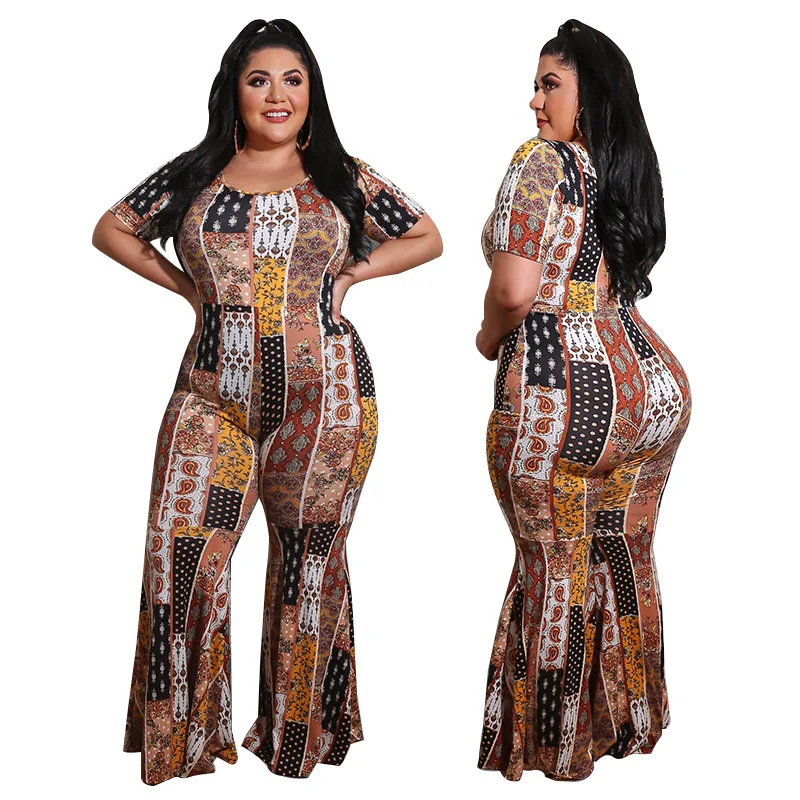 Plus Size Clothing 5XL Jumpsuits Rompers For Fat Women Printed Short Sleeve o-Neck Flare Pants Bodycon Jumpsuit Rompers, Picture color
Plus Size Clothing 5XL Jumpsuits Rompers For Fat Women Printed Short Sleeve o-Neck Flare Pants Bodycon Jumpsuit Rompers, Picture color