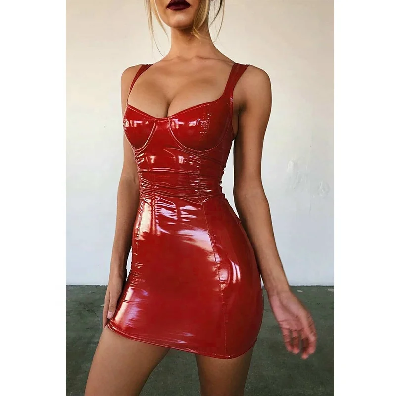 Best selling ladies bodycon deep neck strap dresses pu night wear sexy for women leather dress
Best selling ladies bodycon deep neck strap dresses pu night wear sexy for women leather dress