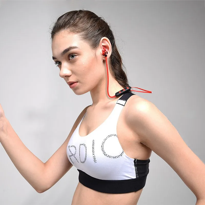 cheaper Bluetooth Earphones Wireless Headphones Magnetic Attraction Waterproof Sports Handsfree Headset with Mic Support TF card - ANKUX.COM