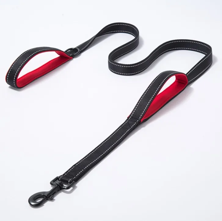 

2 Handles Neoprene Padded Traffic Handle For Extra Control For Medium To Large Dogs Heavy Nylon Duty Dog Leash