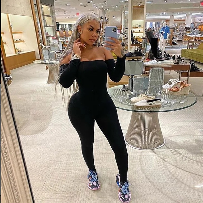 2021 Womens Spring Fashion Clothes For Women Black Sexy Off Shoulder Black Bodycon Jumpsuit Womens Pure Skinny Jumpsuits, Black,deep gray
2021 Womens Spring Fashion Clothes For Women Black Sexy Off Shoulder Black Bodycon Jumpsuit Womens Pure Skinny Jumpsuits, Black,deep gray