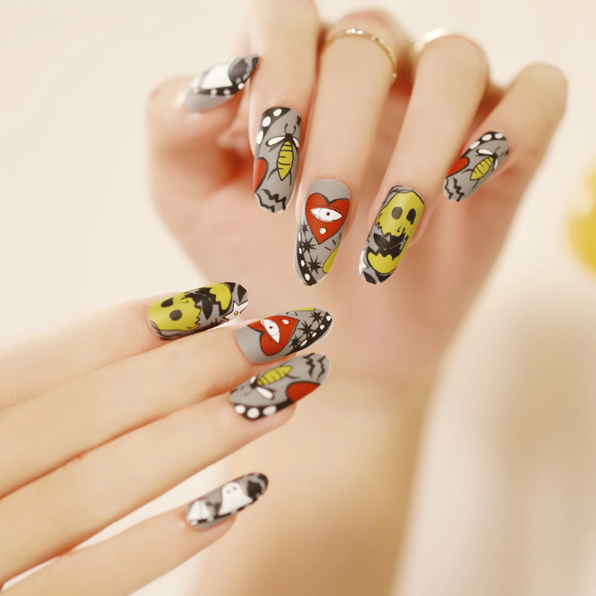 New Fashion Halloween Stick On False Nail Packing Boxes Mid Length False Nails, Multicolor
New Fashion Halloween Stick On False Nail Packing Boxes Mid Length False Nails, Multicolor